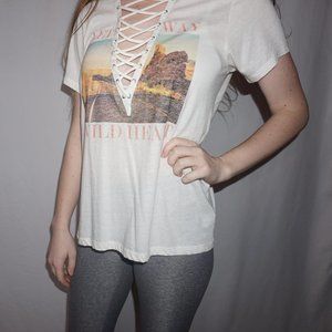 'Wild Heart' Graphic White Cage Top